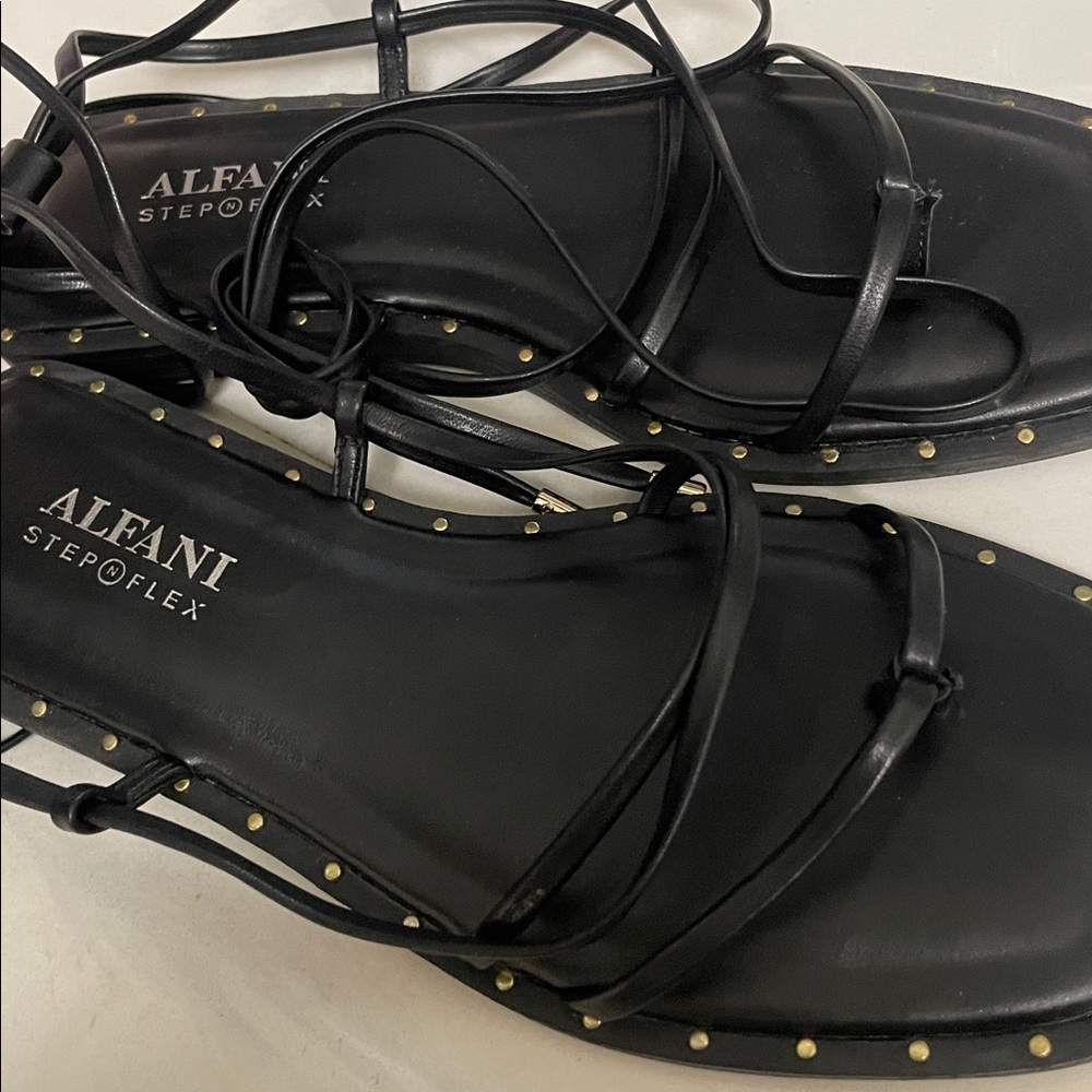 New Alfani Womens Novaraa Black Casual Strappy Sandals 5M - Picture 7 of 7